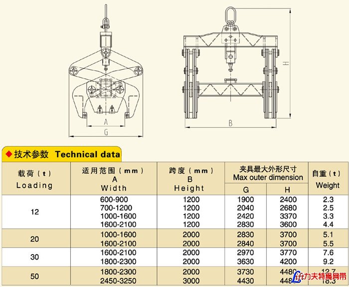 钢坯吊具技术参数